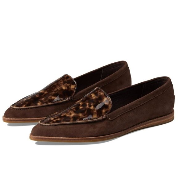 Sperry Women's Leather Saybrook Slip On Loafer Shoes in Brown Tortoiseshell - Picture 1 of 9